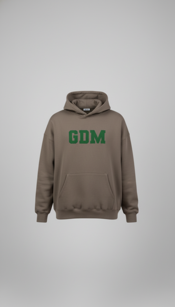 Dark Brown and Green Hoodie