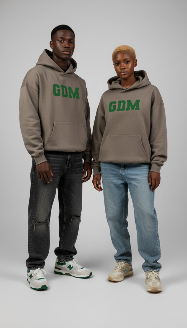 Dark Brown and Green Hoodie