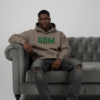 Dark Brown and Green Hoodie