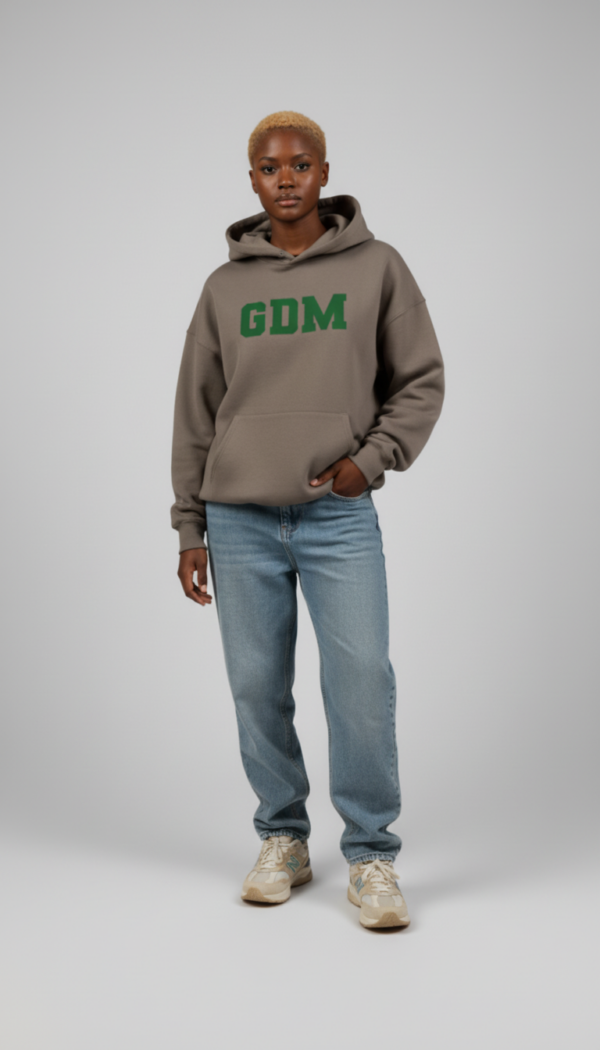 Dark Brown and Green Hoodie