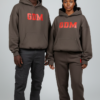 Dark Brown and Red Hoodie