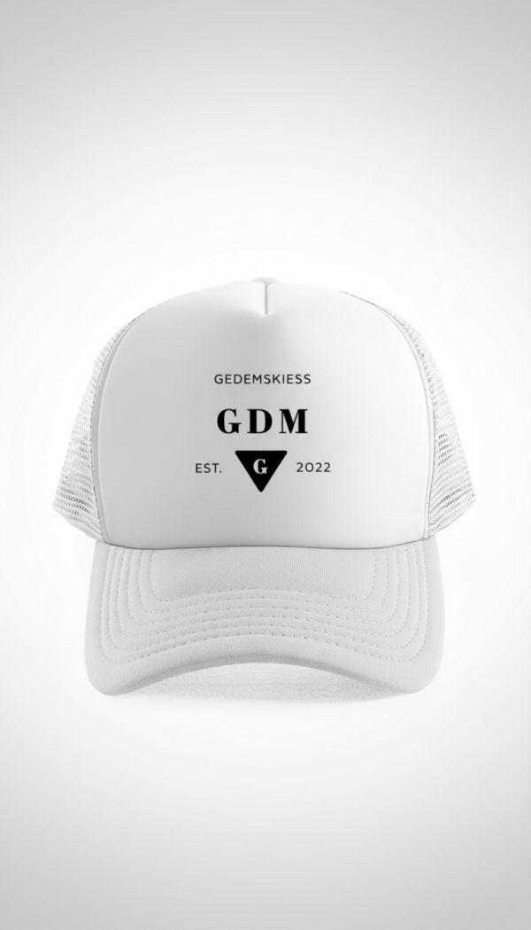 gdm_white_est_1 White Logo Cap v4