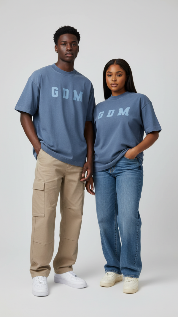 hi_blue_blue_2 Dusty Blue T-Shirt