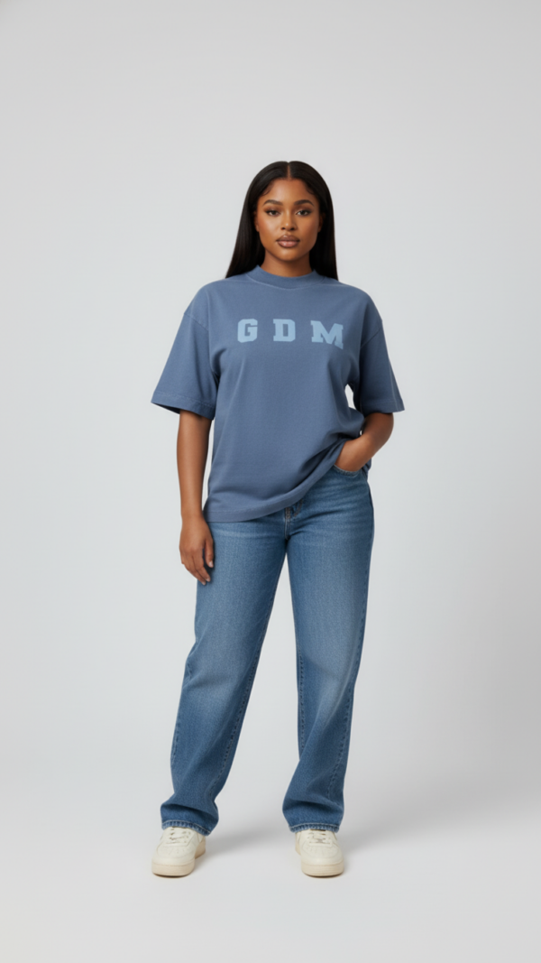 hi_blue_blue_3 Dusty Blue T-Shirt
