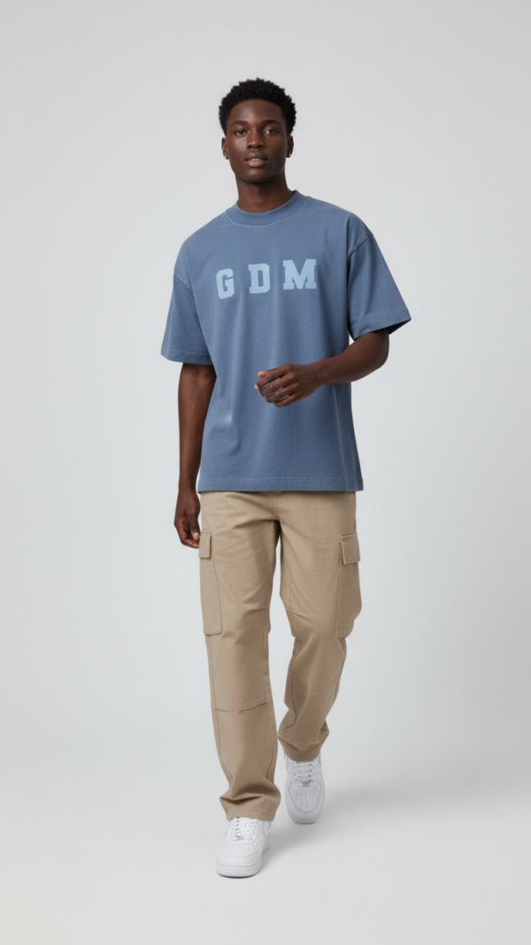 hi_blue_blue_4 Dusty Blue T-Shirt